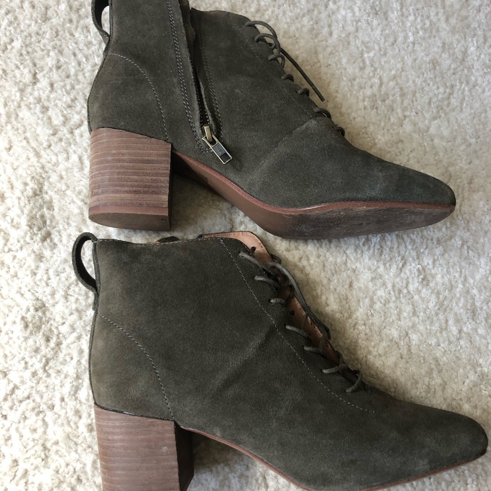 Madewell green suede boots